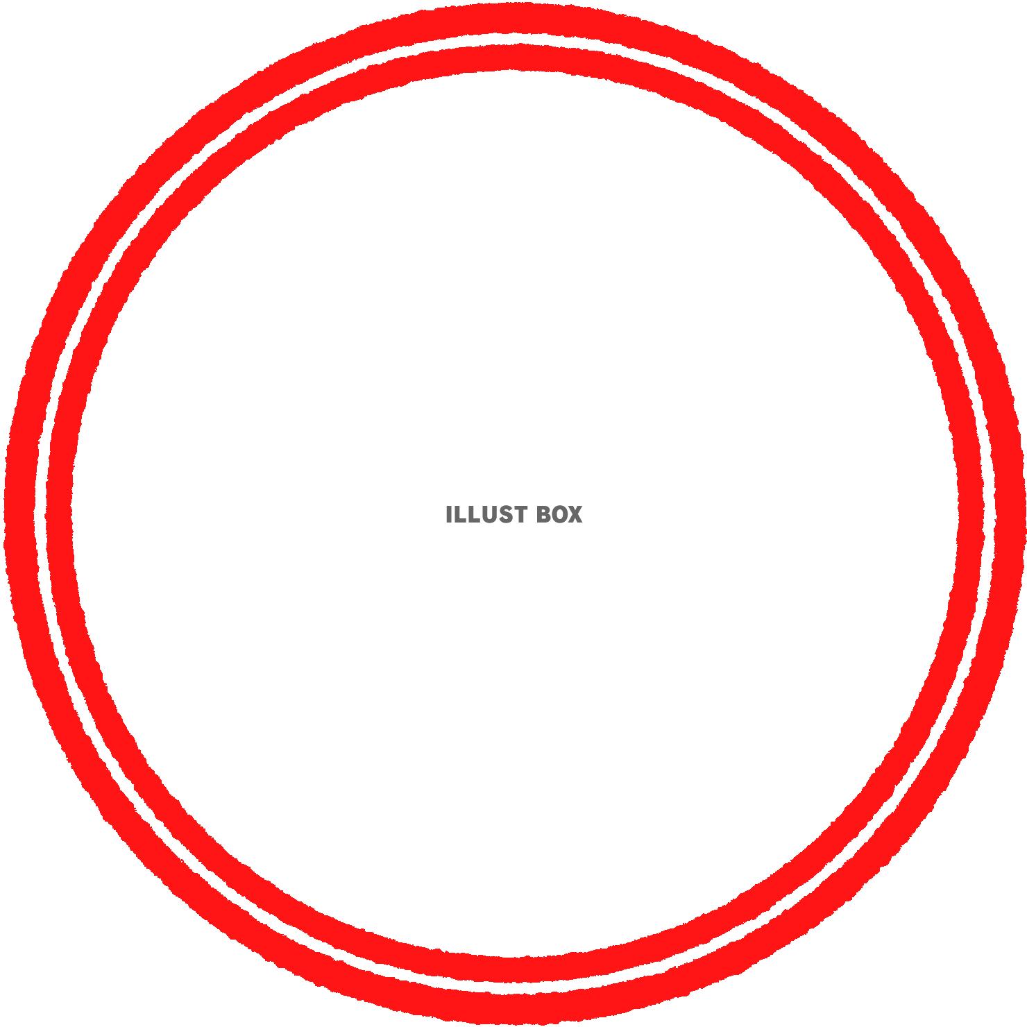 【パステル画円形フレーム】１－１　赤色　透過png