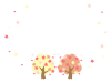 桜の木と花びらのフレーム