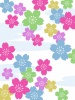 カラフルな桜の花模様壁紙和風背景素材イラスト
