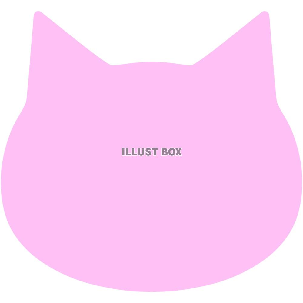 【猫顔シルエット】１－１　ピンク色　白背景jpeg