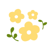 黄色い花の飾り・イラスト
