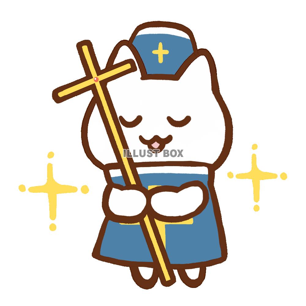 僧侶の猫のイラスト