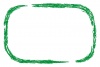 手描きクレヨンの四角フレーム/緑