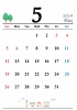 2024年（令和6年）5月　縦型カレンダー　イラスト付き