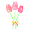 水彩風のチューリップの花束
