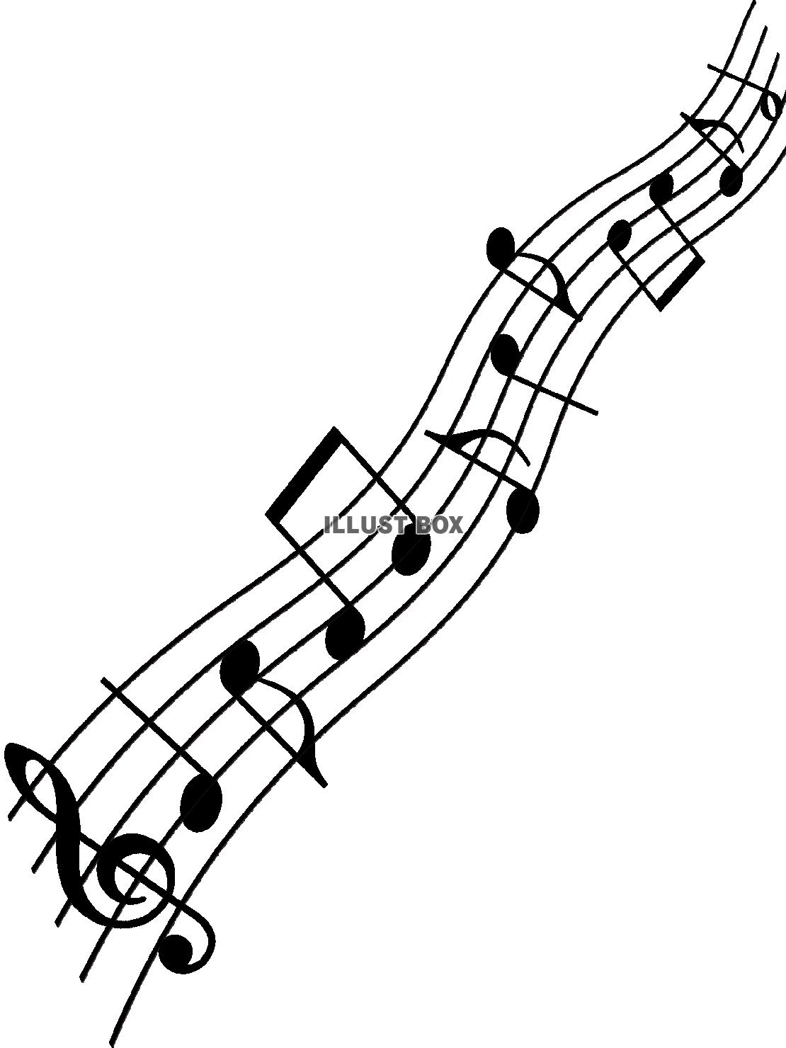波打つ楽譜の音楽イラスト素材音符のシンプル背景png透過