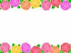 華やかなバラの花模様フレーム素材カラフル飾り枠