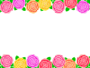 華やかなバラの花模様フレーム素材カラフル飾り枠png透過