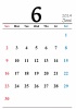 2024年（令和6年）6月　縦型カレンダー