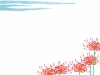 クレヨン画の彼岸花のフレームシンプル飾り枠イラスト