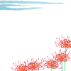 クレヨン画の彼岸花のフレームシンプル飾り枠イラストpng透過