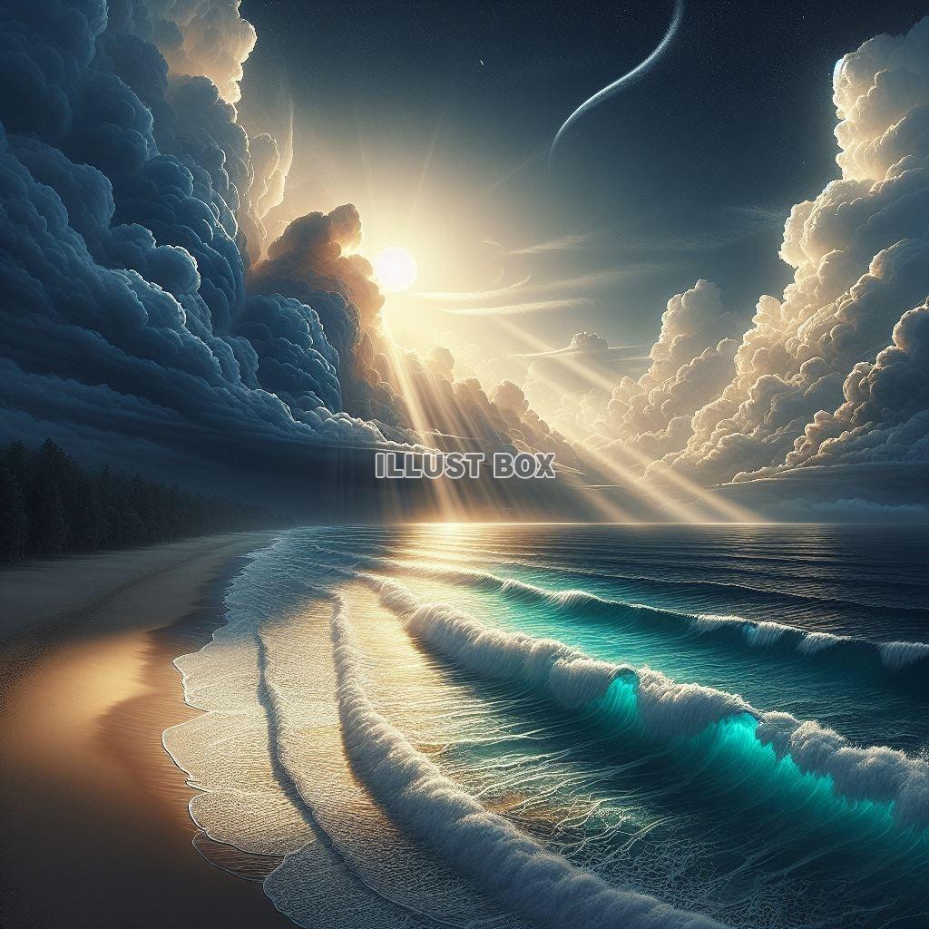 幻想的な風景　海のイラスト