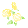 水彩風の黄色いバラ