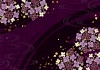螺鈿風あじさいの和背景ヨコ紫