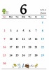 2024年（令和6年）6月　縦型カレンダー　イラスト付き