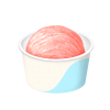 紙カップのアイスクリーム ストロベリー シングル