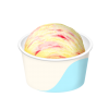 紙カップのアイスクリーム 苺とバニラのマーブル シングル