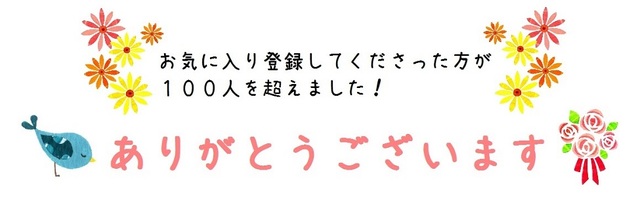 現在113名の方にお気に入り登録をしていただきました!