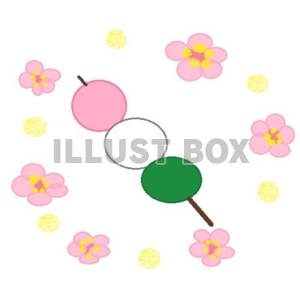 無料イラスト 花より団子 お花見 3色団子