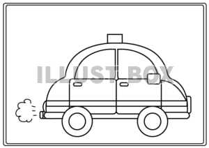 タクシーのぬりえ２
