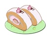 桜ロールケーキのイラスト