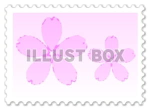イラスト　ペイント風桜の切手