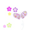 イラスト　蝶と花