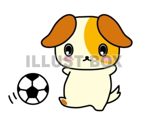 サッカーしている犬のイラスト