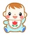 可愛い笑顔の赤ちゃんイラスト