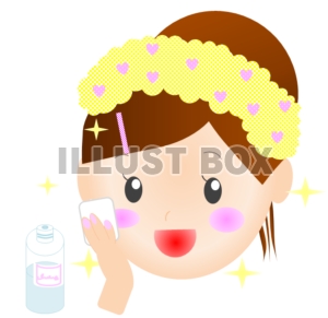 無料イラスト スキンケアをする女性のイラスト 洗顔 すっぴん 化粧