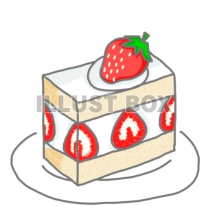 無料イラスト イチゴのショートケーキ