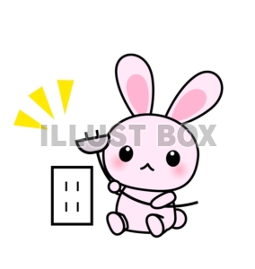 無料イラスト 節電 待機電力削減うさぎちゃん