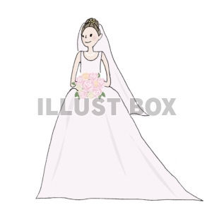 無料イラスト ウェディングドレスの花嫁