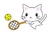 テニス猫のイラストカット