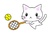 テニス猫のイラストカット