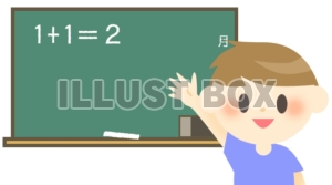黒板と男の子