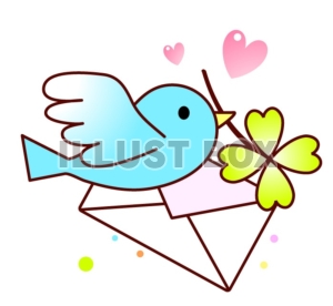 青い鳥・手紙のイラスト