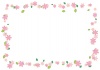 【フレーム】パステルカラーのピンクの花のフレーム