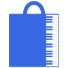 【ワンポイントイラスト】ピアノ教室　手さげ袋　ブルー
