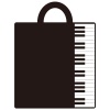 【ワンポイントイラスト】ピアノ教室　手さげ袋　黒