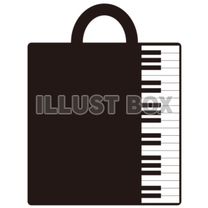 【ワンポイントイラスト】ピアノ教室　手さげ袋　黒