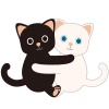 白ネコと黒猫