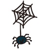 【ワンポイントイラスト】ハッピーハロウィン　クモと蜘蛛の巣
