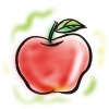 【絵手紙風イラスト】リンゴ　APPLE