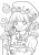 【ぬりえ】パテイシエ、料理人な女の子の塗り絵【職業】
