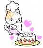 ケーキ職人猫ちゃんのイラストカット