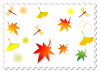 秋イメージの切手イラスト