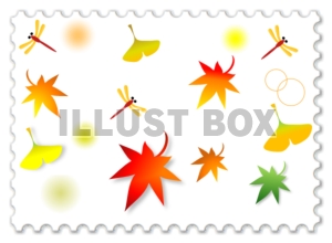 秋イメージの切手イラスト