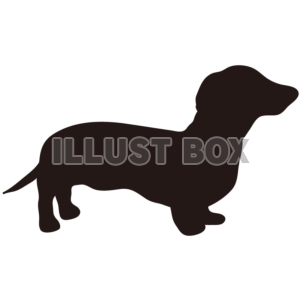 無料イラスト シルエット 動物シリーズ 犬 ダックスフント02