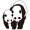 【シルエット】動物シリーズ　パンダ02